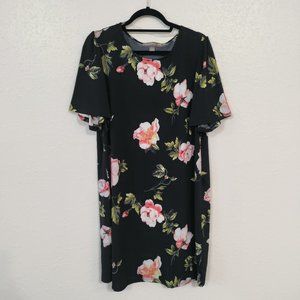 Alexandra Oak Women's Floral Elbow Sleeve Dress Black XL
